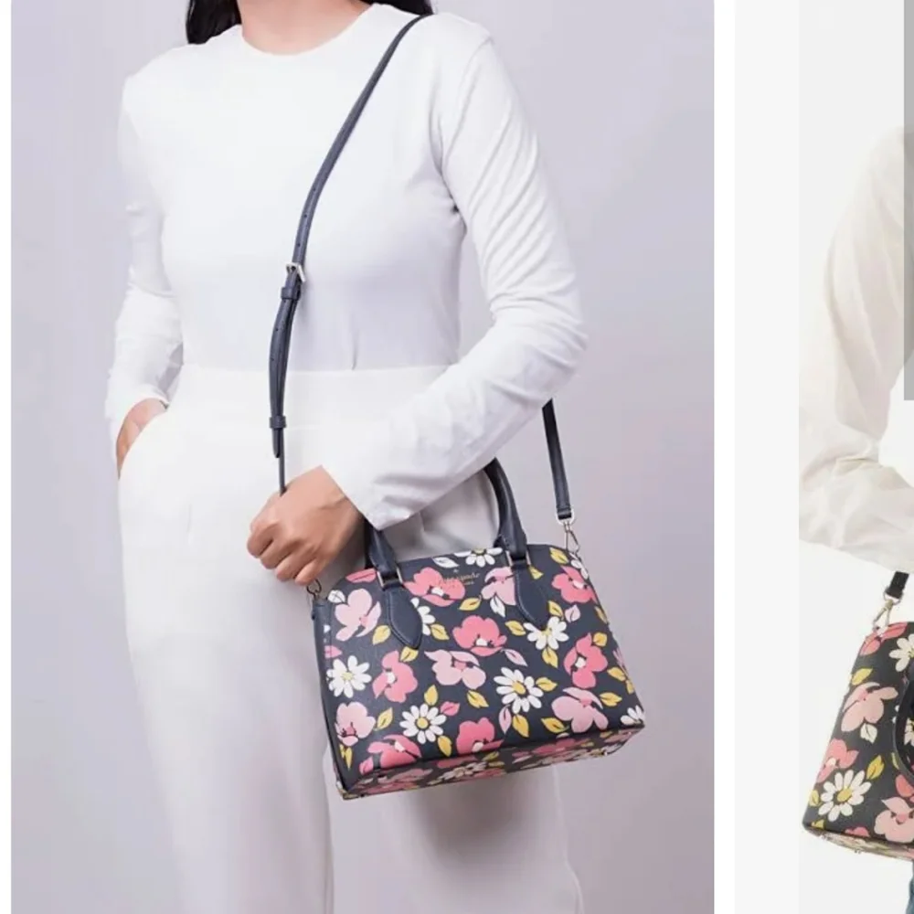 Kate Spade road trip floral blue multi small satchel